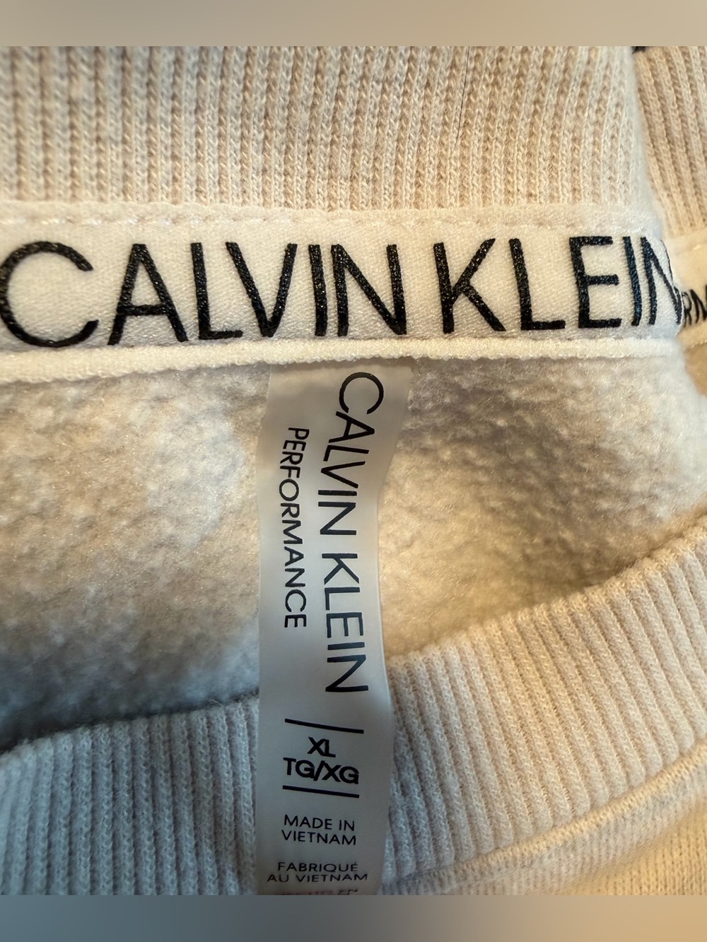 Calvin Klein Cream Logo Crewneck Sweatshirt - Picture 3 of 3